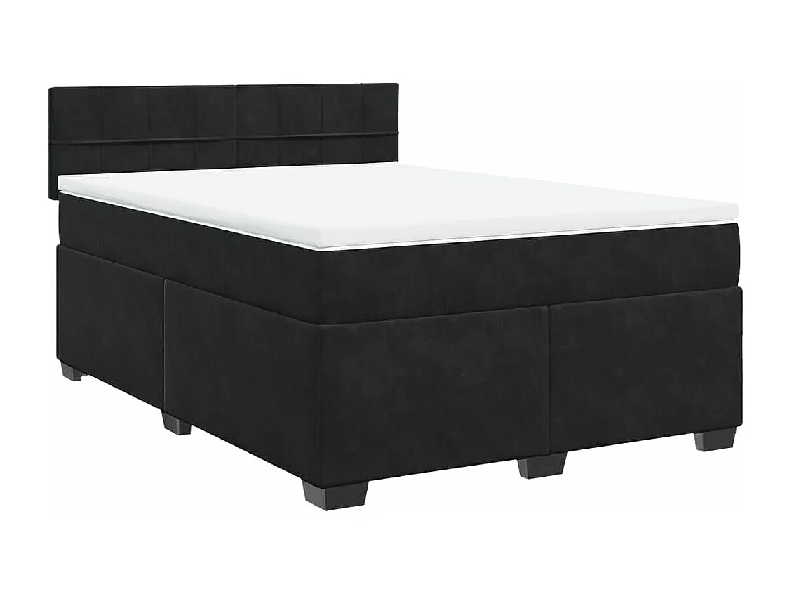 Boxspringbett mit Matratze Schwarz 160x200 cm Samt
