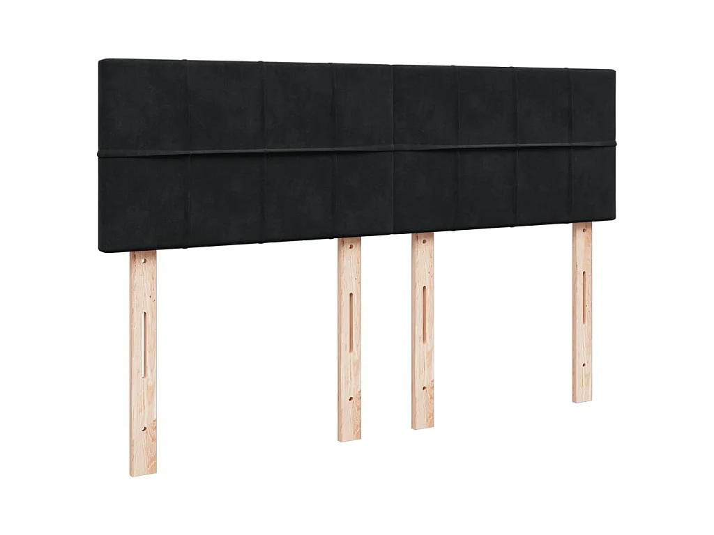 Giroletto a Molle con Materasso Nero 160x200 cm in Velluto