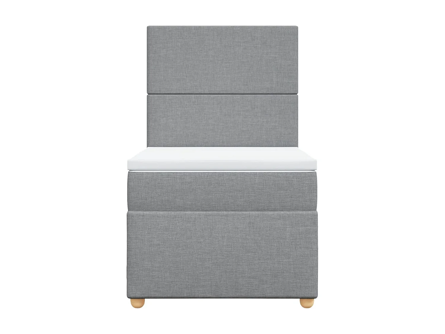 Boxspringbett mit Matratze Hellgrau 90x190 cm Stoff