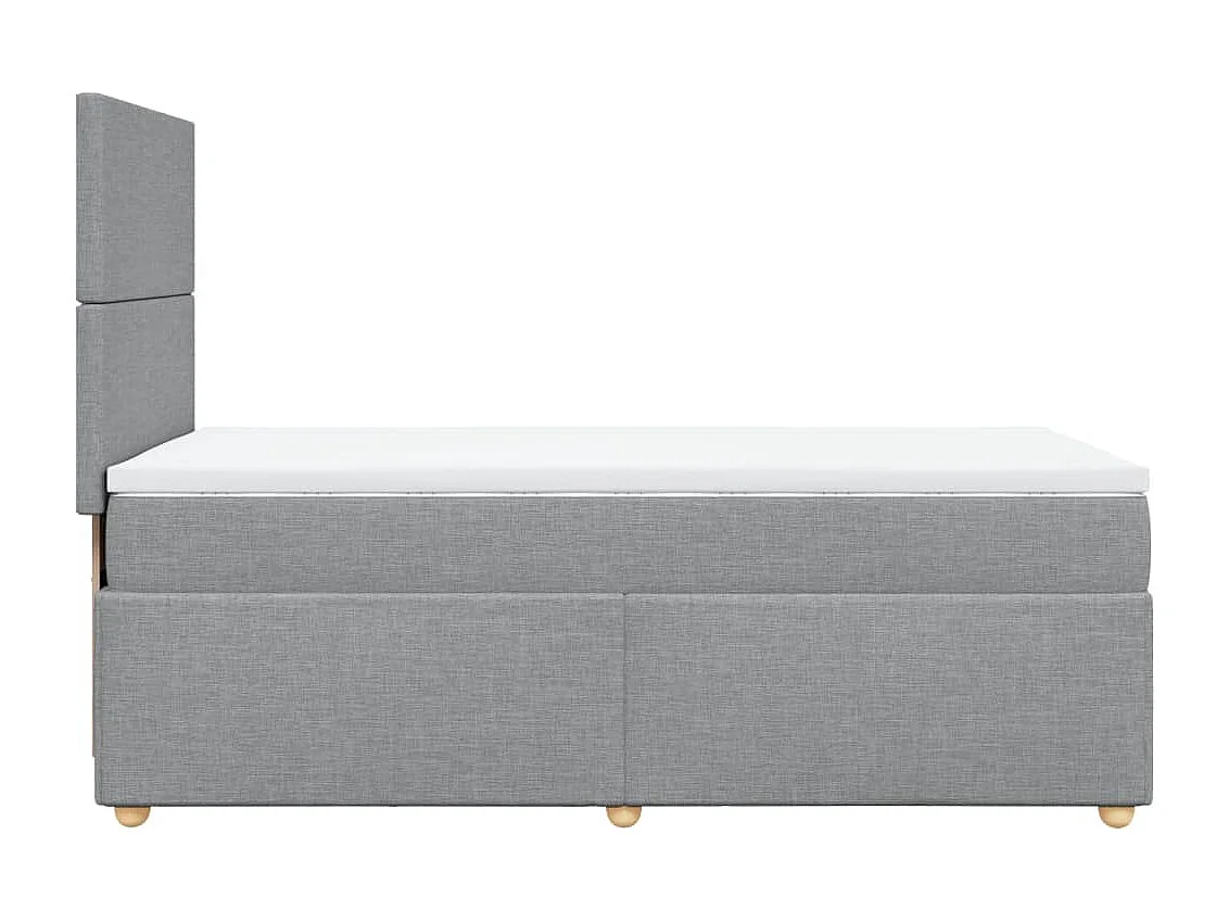 Boxspringbett mit Matratze Hellgrau 90x190 cm Stoff