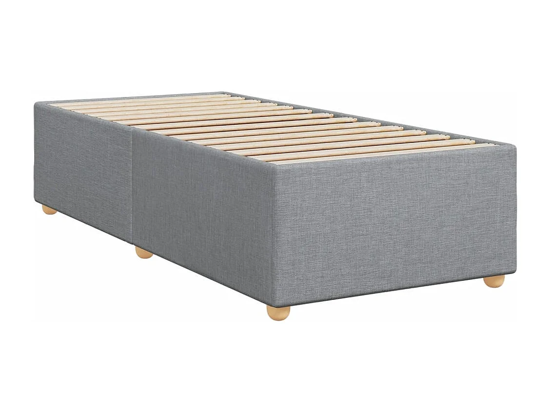 Boxspringbett mit Matratze Hellgrau 90x190 cm Stoff