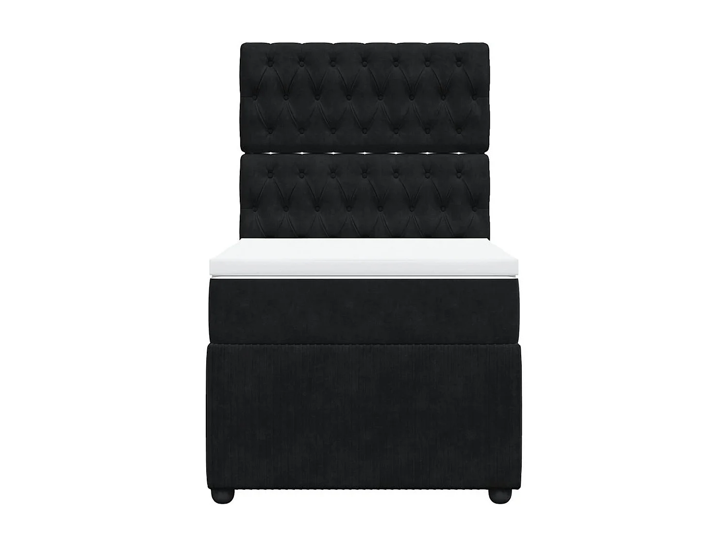 Giroletto a Molle con Materasso Nero 100x200 cm in Velluto