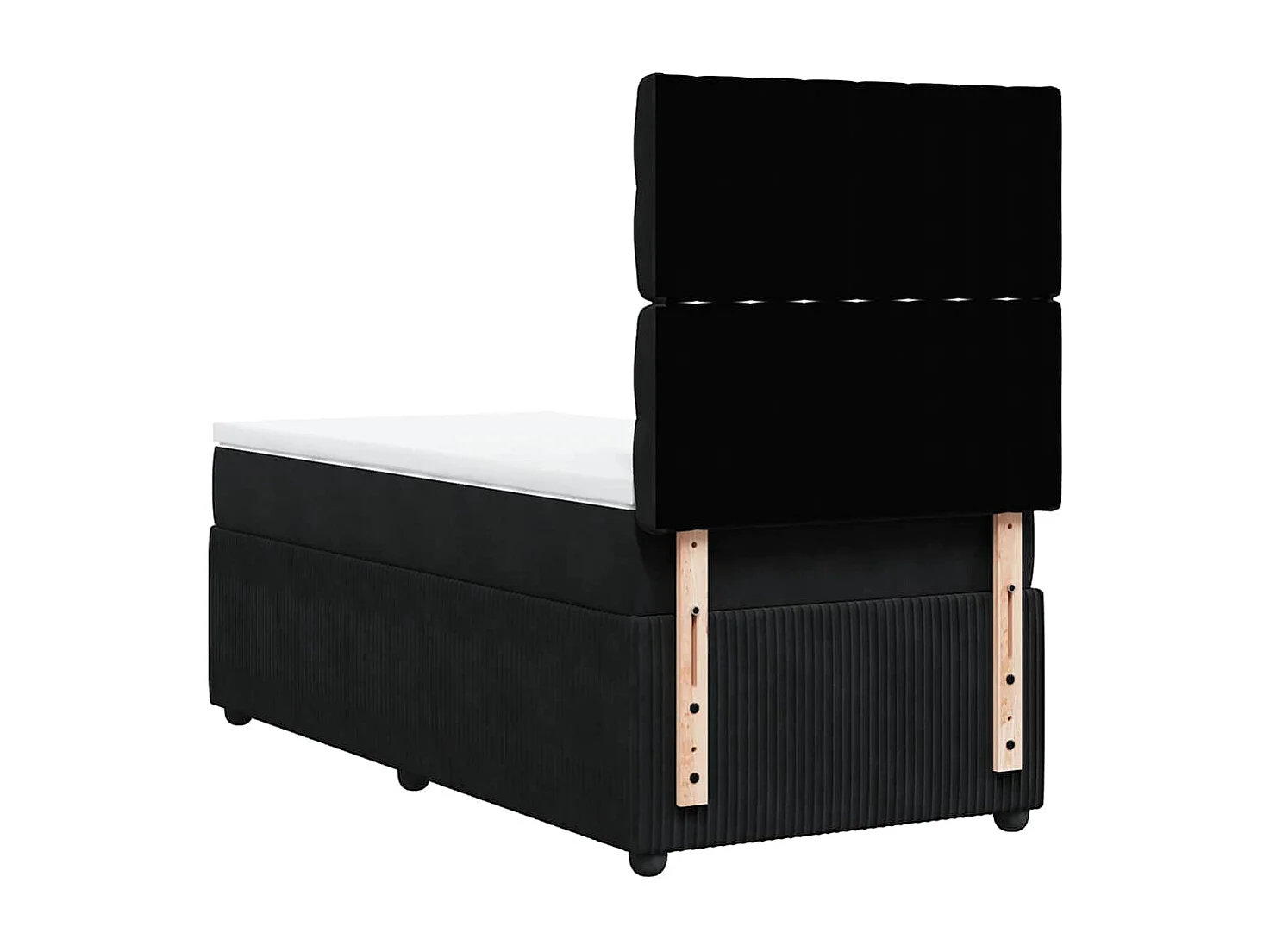 Giroletto a Molle con Materasso Nero 100x200 cm in Velluto