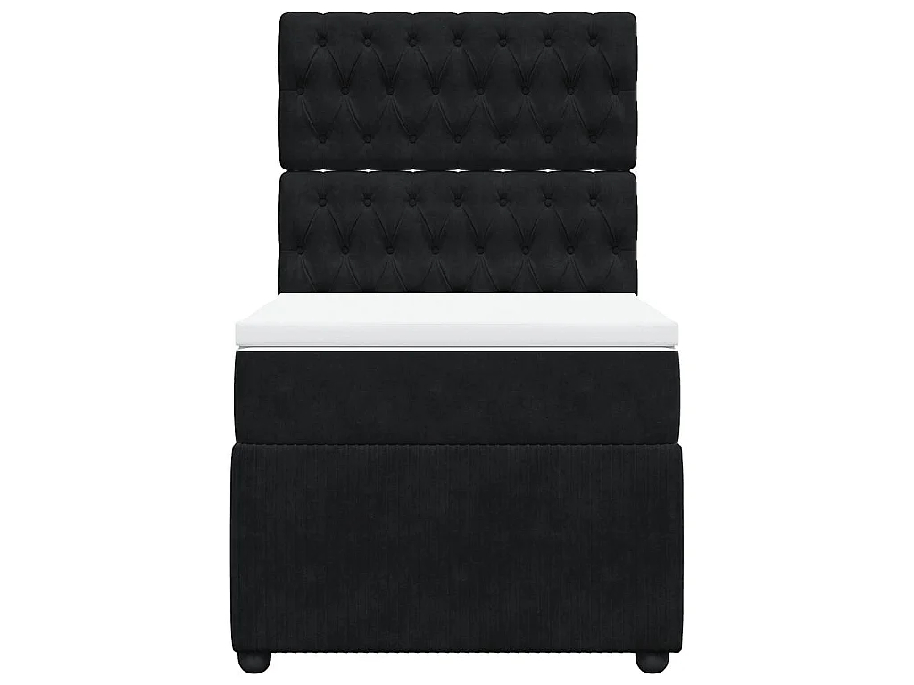 Boxspring met matras fluweel zwart 100x200 cm