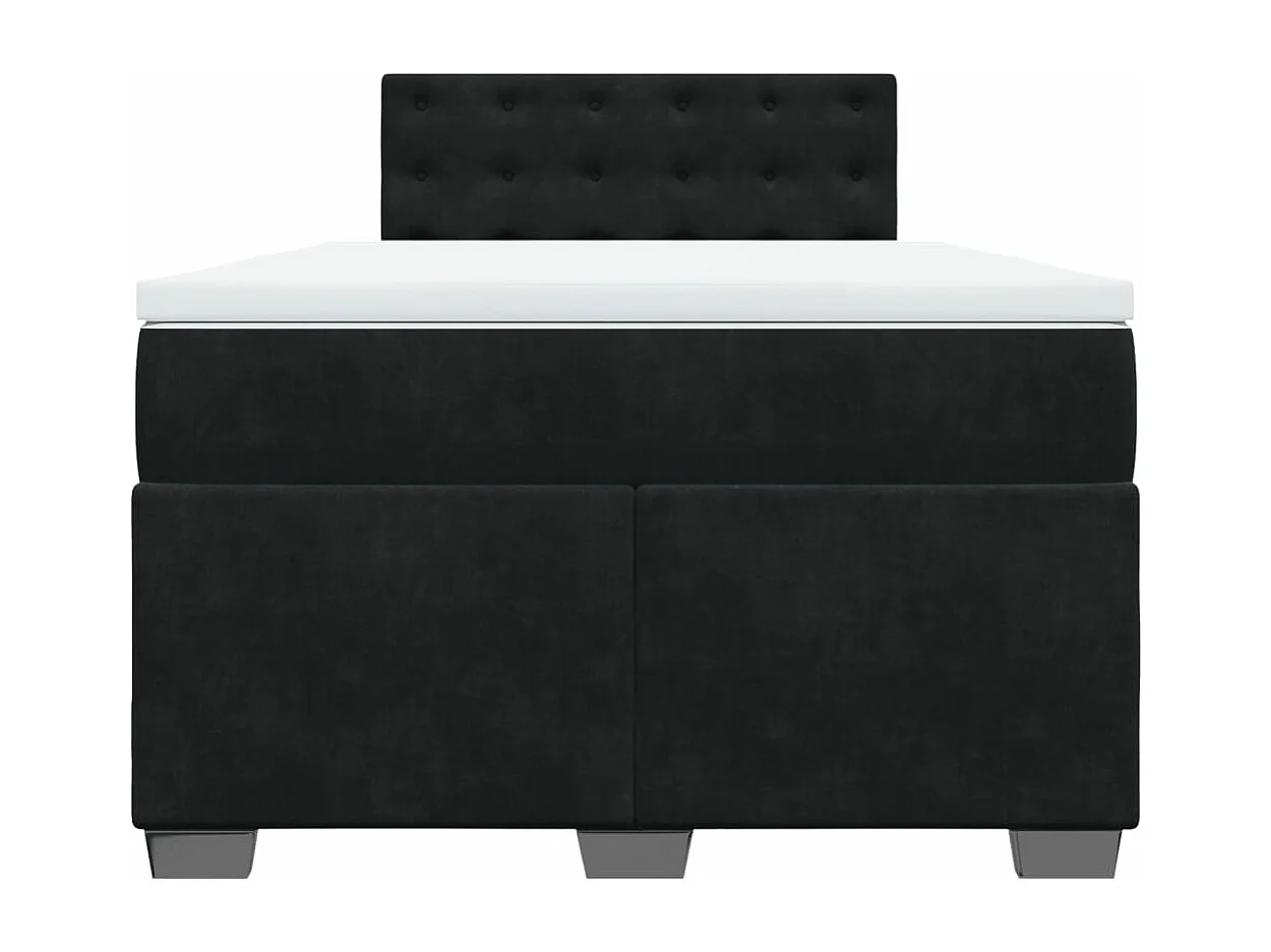 Boxspring met matras fluweel zwart 120x200 cm