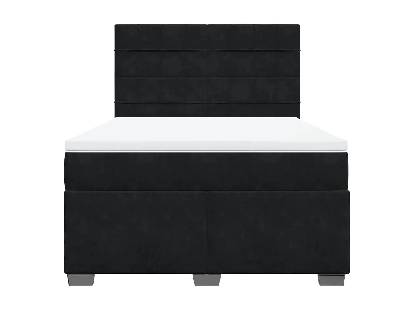 Sommier à lattes de lit avec matelas Noir 140x190 cm Velours
