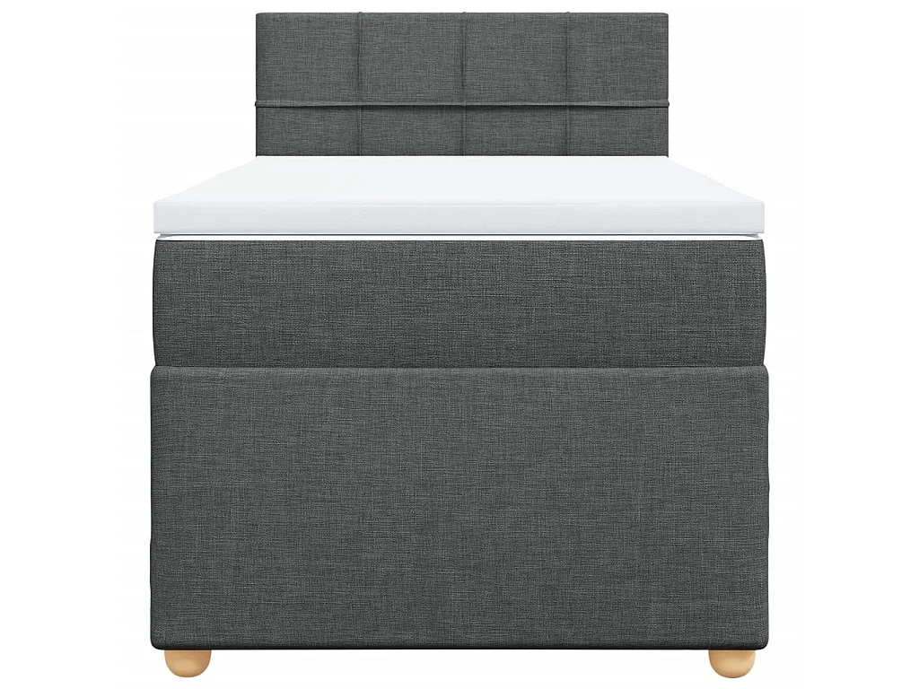 Boxspring met matras stof donkergrijs 80x200 cm