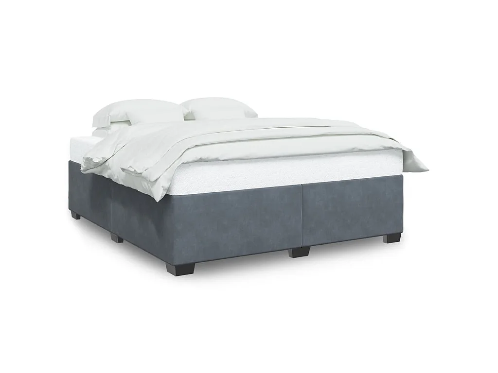 Giroletto senza Materasso Grigio Scuro 200x200 cm Velluto