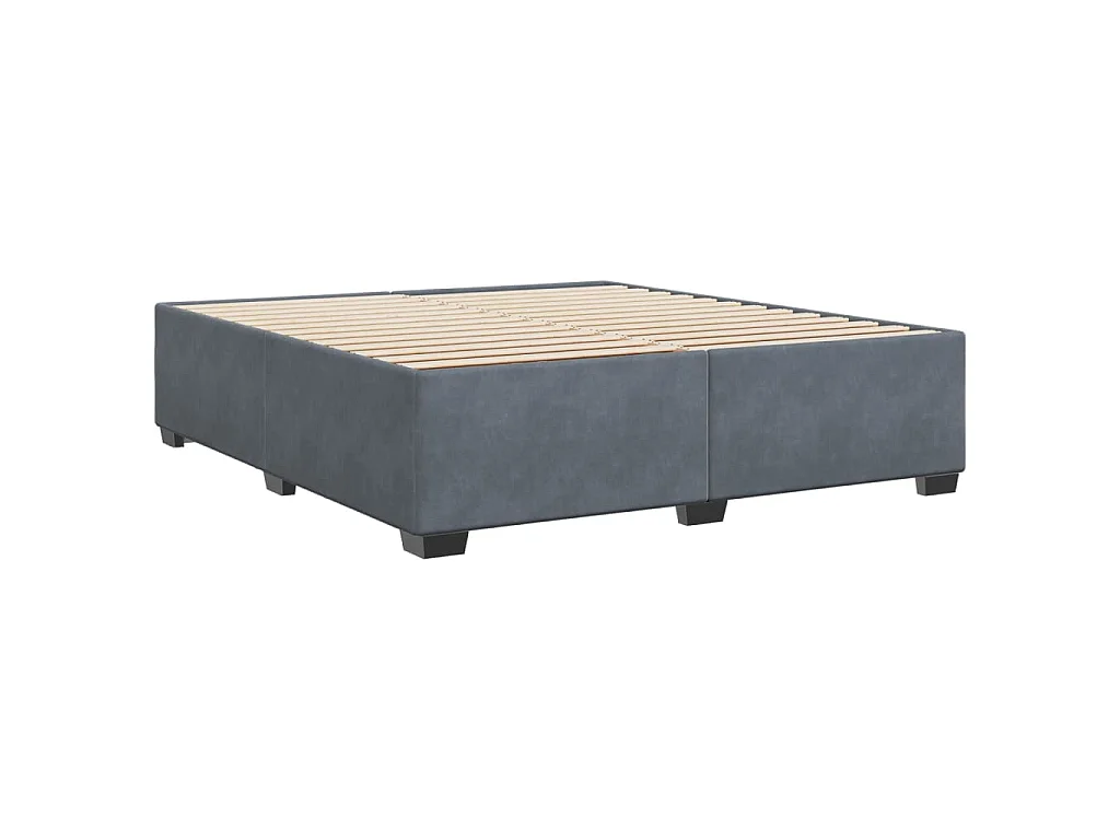 Giroletto senza Materasso Grigio Scuro 200x200 cm Velluto