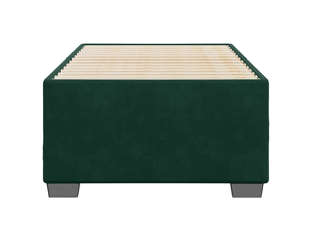 Cadre de lit sans matelas vert foncé 90x200 cm velours