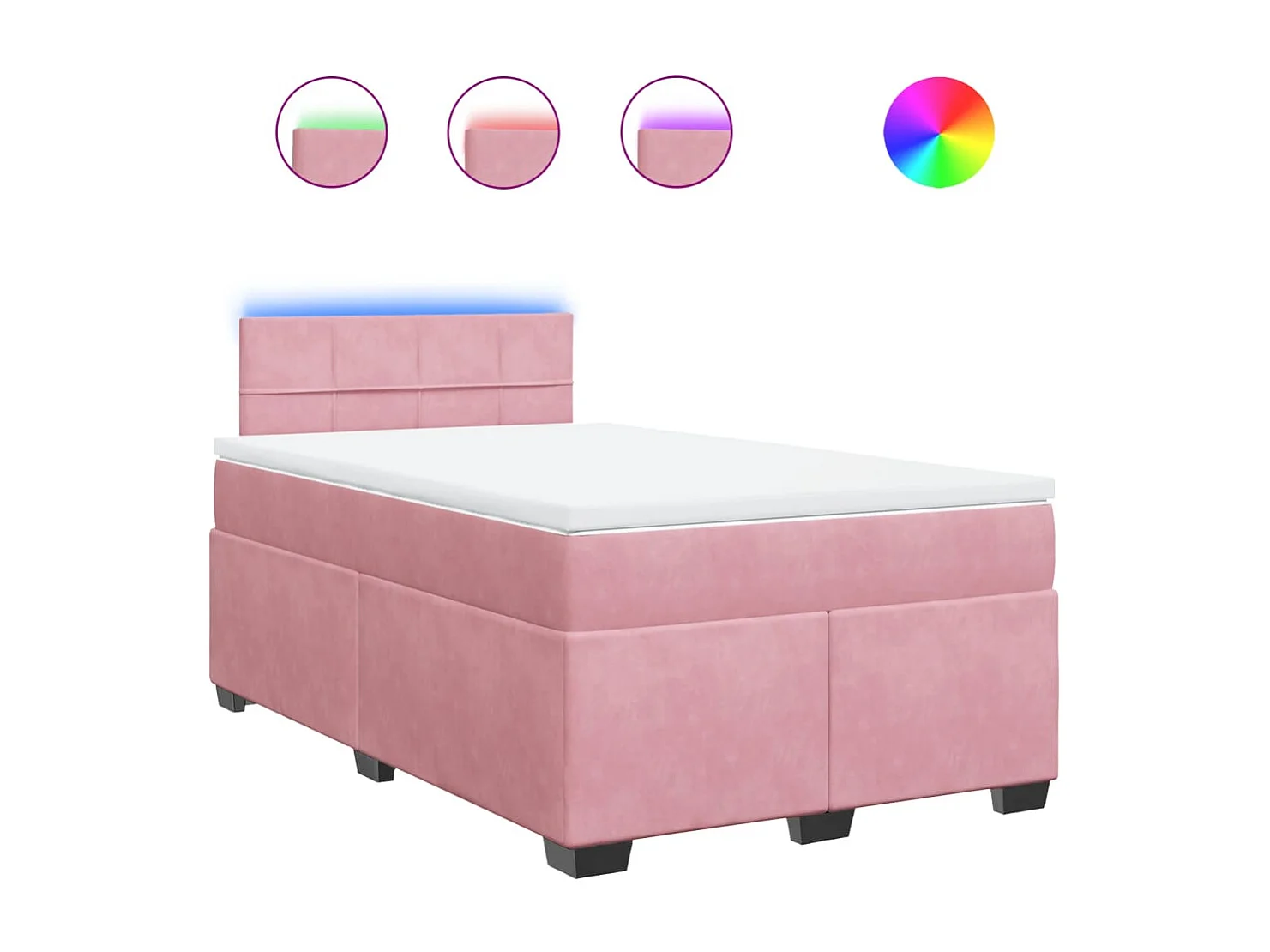 Sommier à lattes de lit avec matelas Rose 120x200 cm Velours