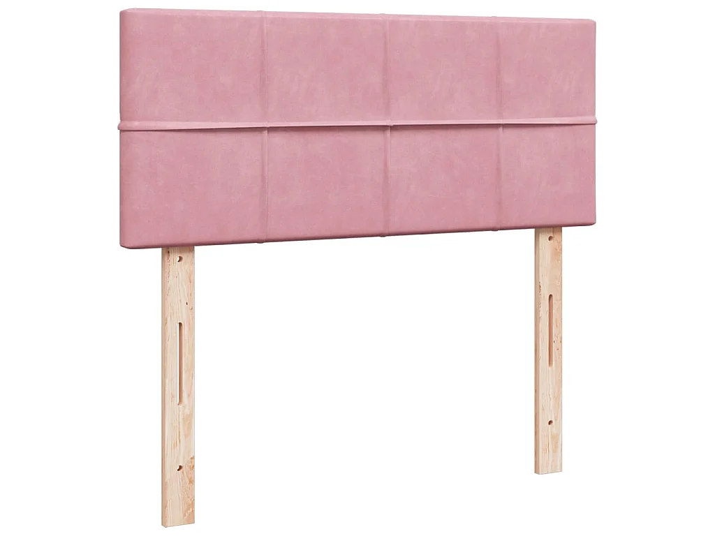 Cama box spring con colchón terciopelo rosa 120x200 cm