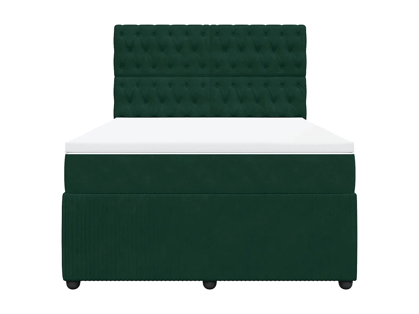 Sommier à lattes de lit et matelas Vert foncé 160x200cm Velours