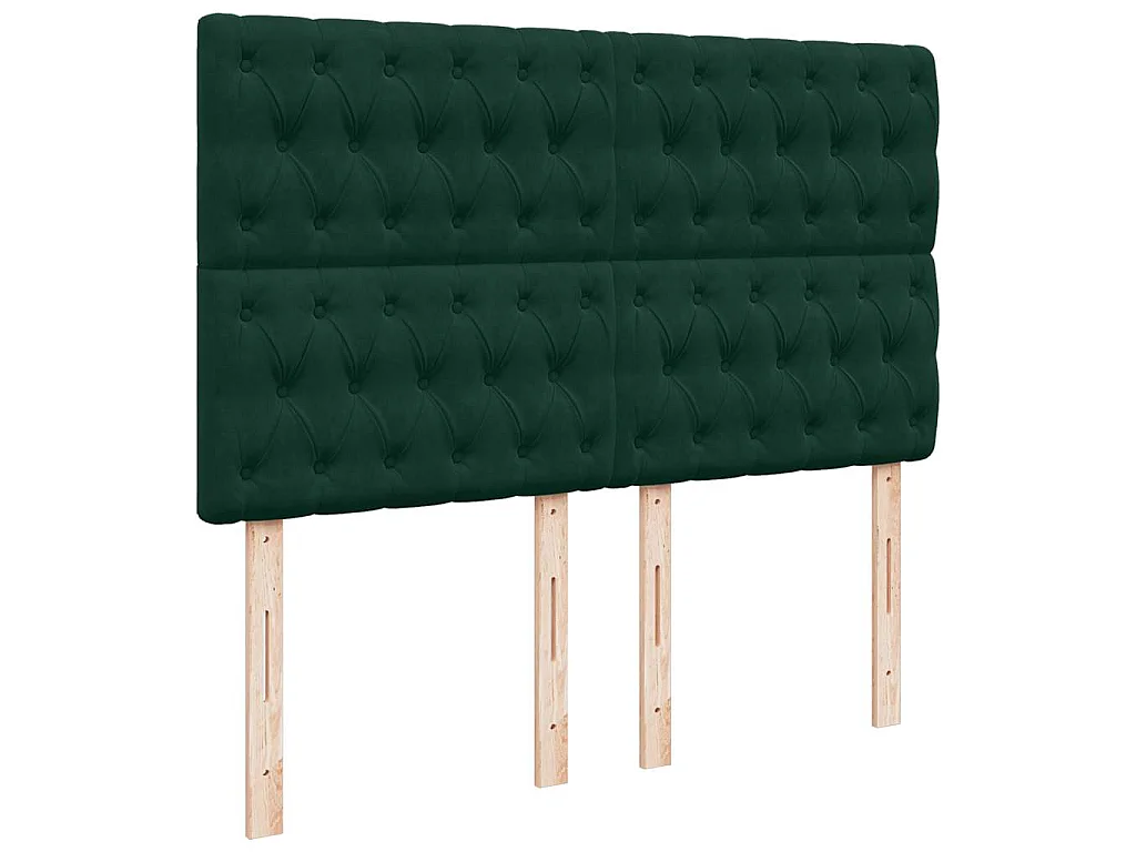 Sommier à lattes de lit et matelas Vert foncé 160x200cm Velours