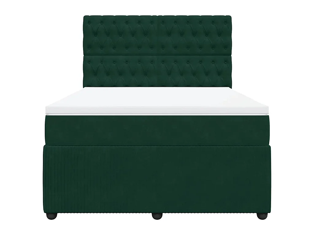 Boxspringbett mit Matratze Dunkelgrün 160x200 cm Samt