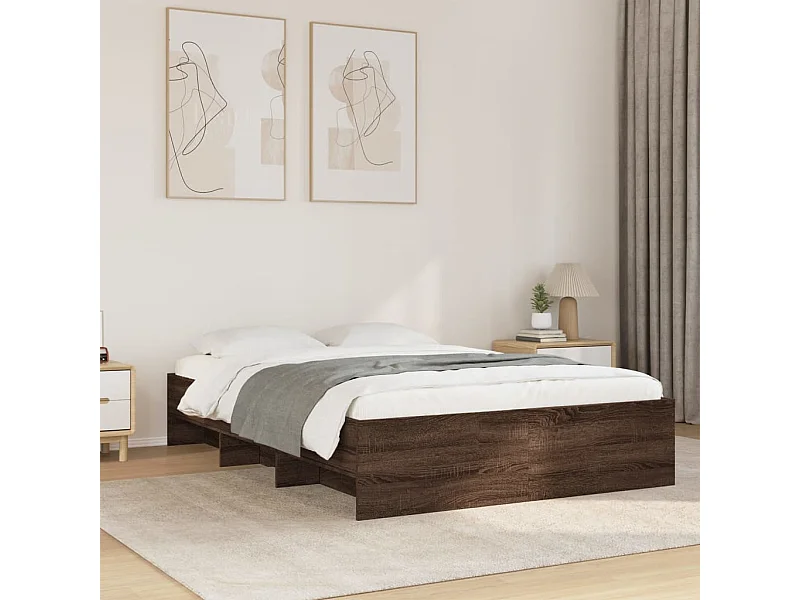 Cadre de lit sans matelas chêne marron 120x200 cm
