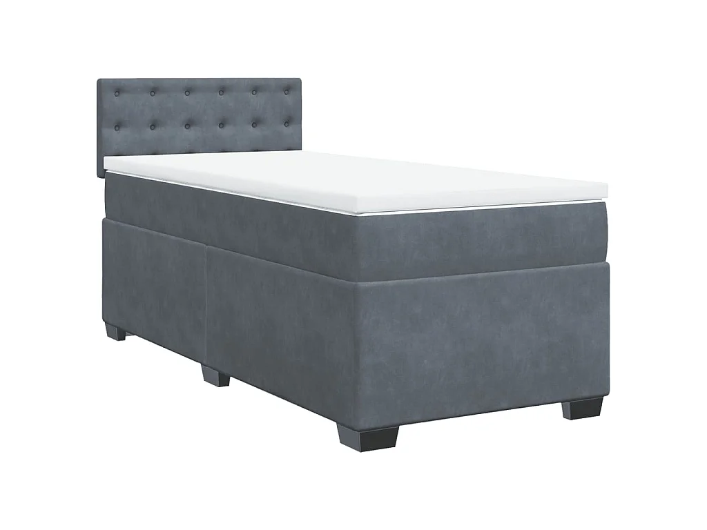 Boxspringbett mit Matratze Dunkelgrau 90x190 cm Samt