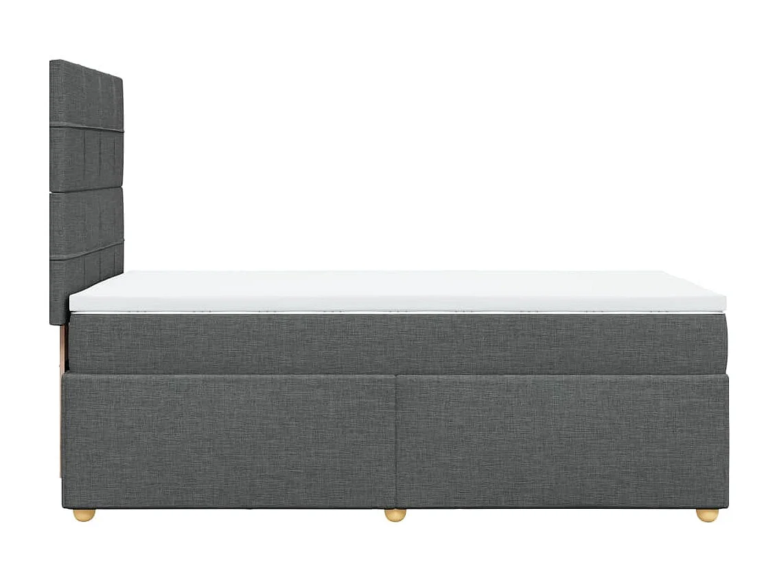 Cama box spring con colchón tela gris oscuro 100x200 cm