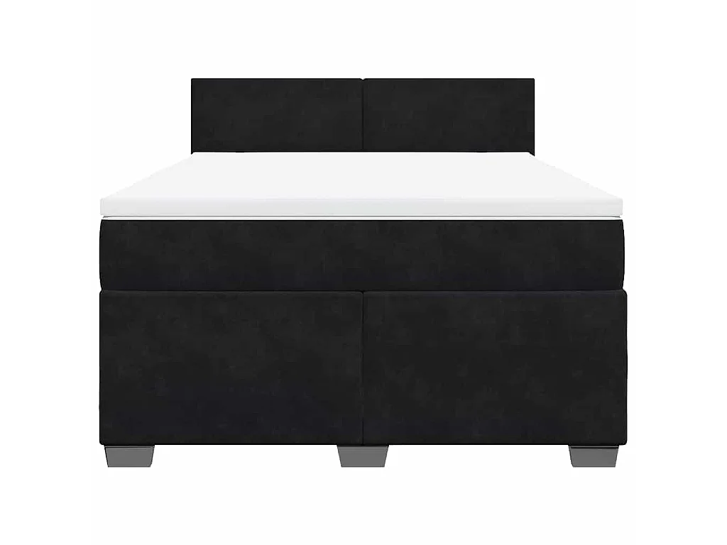 Boxspring met matras fluweel zwart 160x200 cm