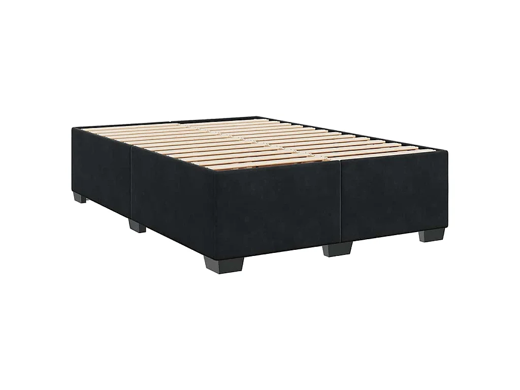 Boxspring met matras fluweel zwart 160x200 cm