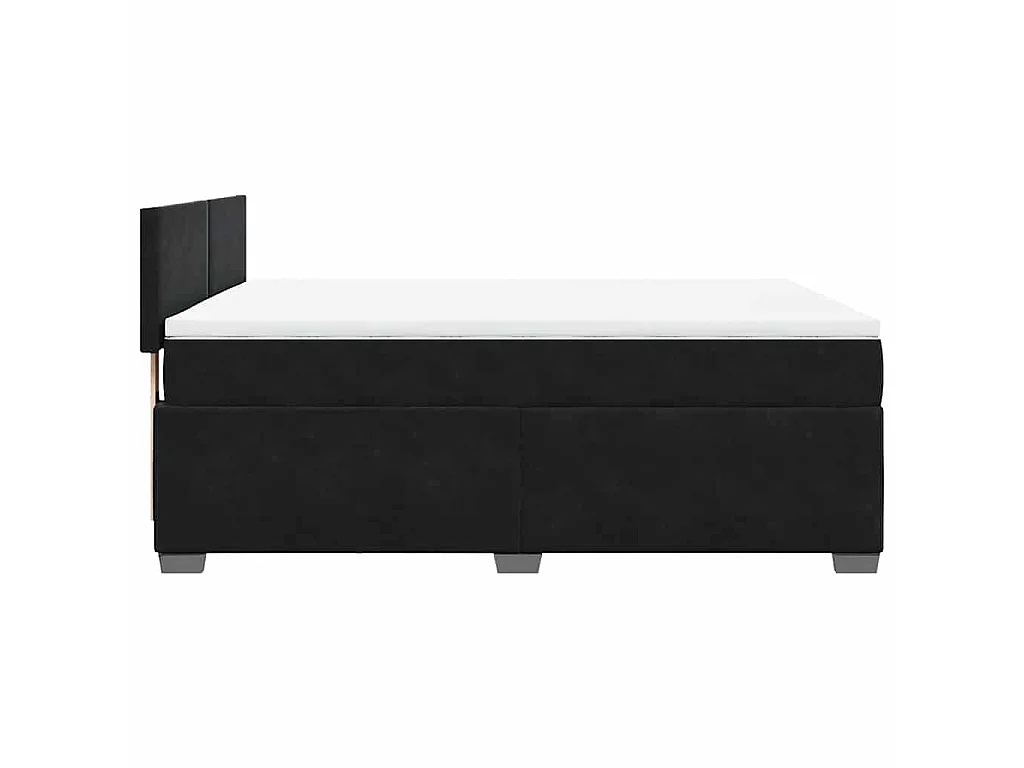 Boxspring met matras fluweel zwart 160x200 cm