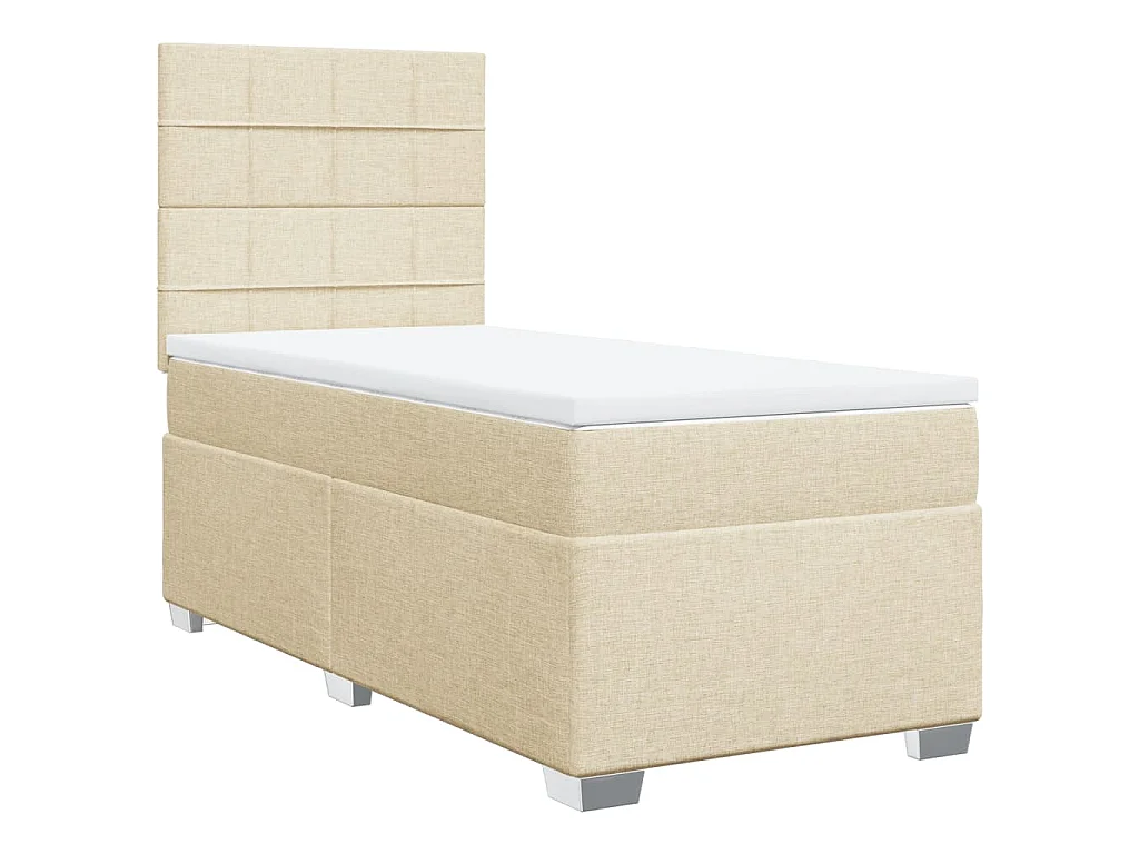 Boxspringbett mit Matratze Creme 100x200 cm Stoff