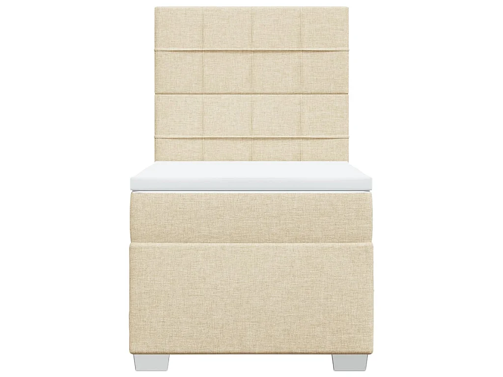 Boxspringbett mit Matratze Creme 100x200 cm Stoff