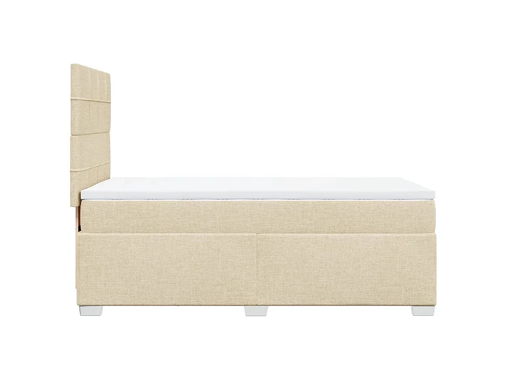 Boxspringbett mit Matratze Creme 100x200 cm Stoff