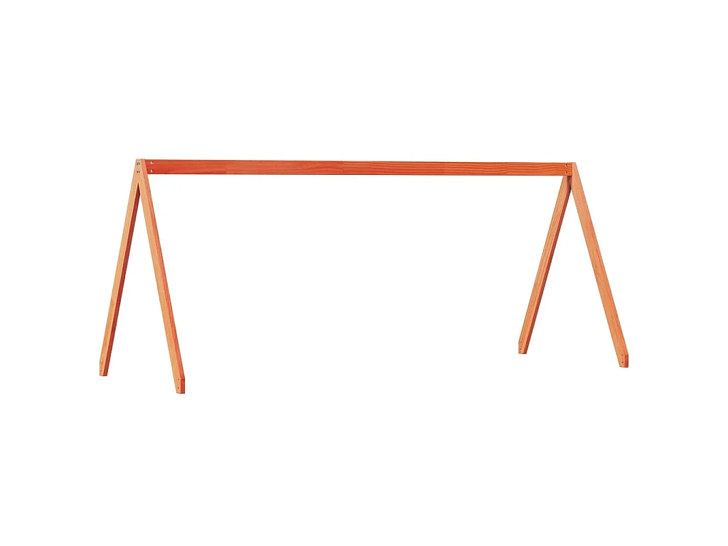 Letto a Soppalco con Tetto Marrone Cera 90x200 cm Legno di Pino