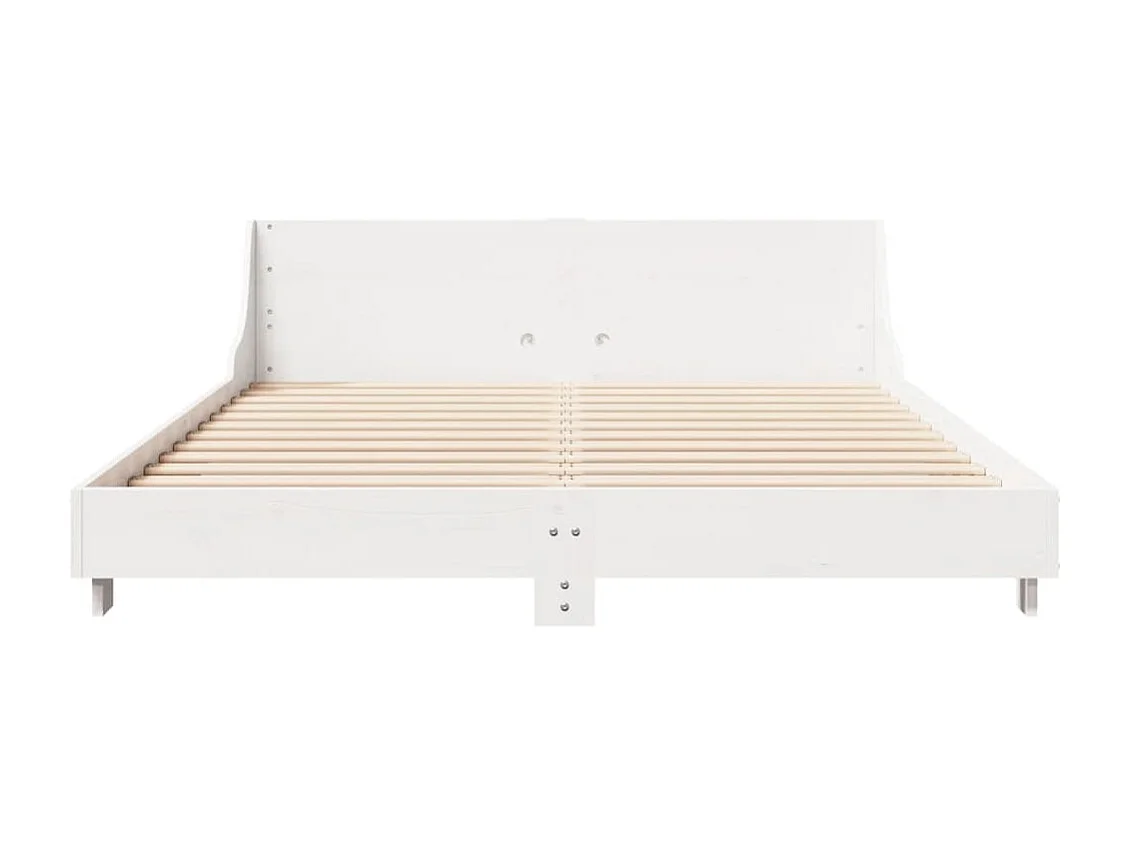Cadre de lit sans matelas blanc 150x200 cm bois de pin massif