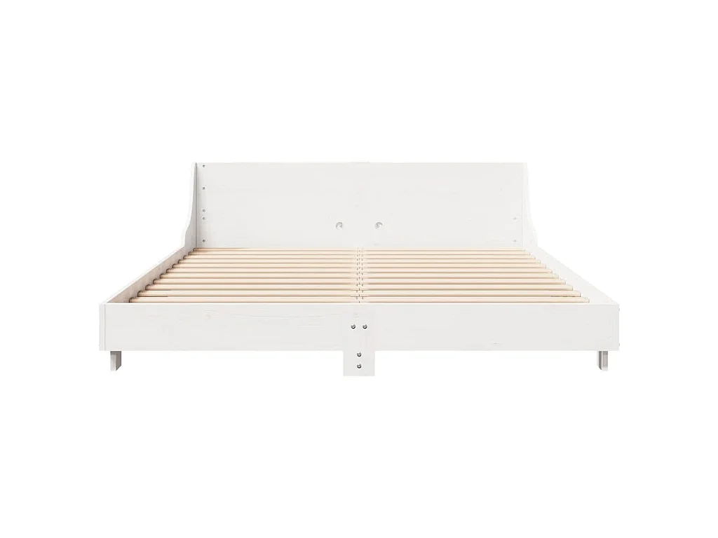 Letto senza Materasso Bianco 150x200 cm Legno Massello di Pino