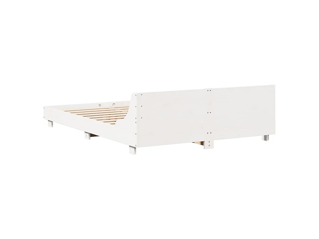 Letto senza Materasso Bianco 150x200 cm Legno Massello di Pino