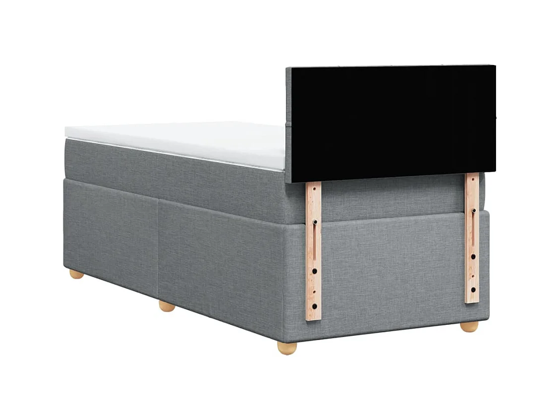 Sommier à lattes de lit avec matelas Gris clair 100x200cm Tissu