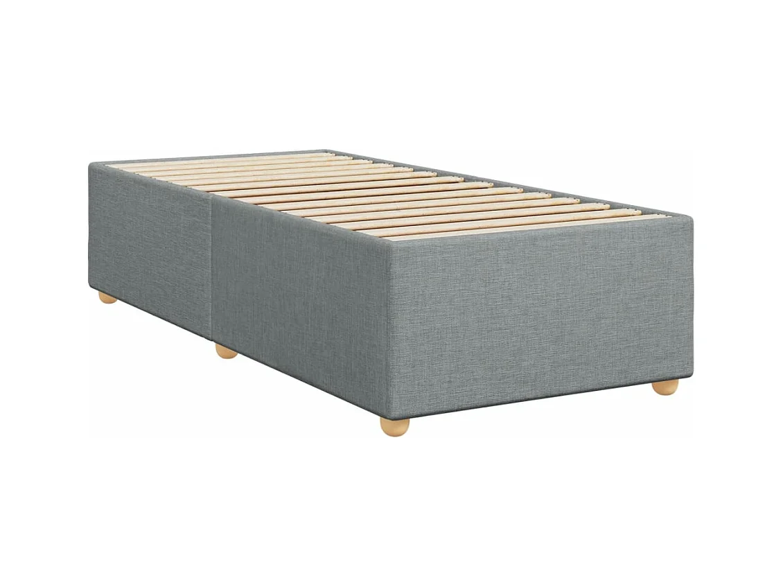 Sommier à lattes de lit avec matelas Gris clair 100x200cm Tissu