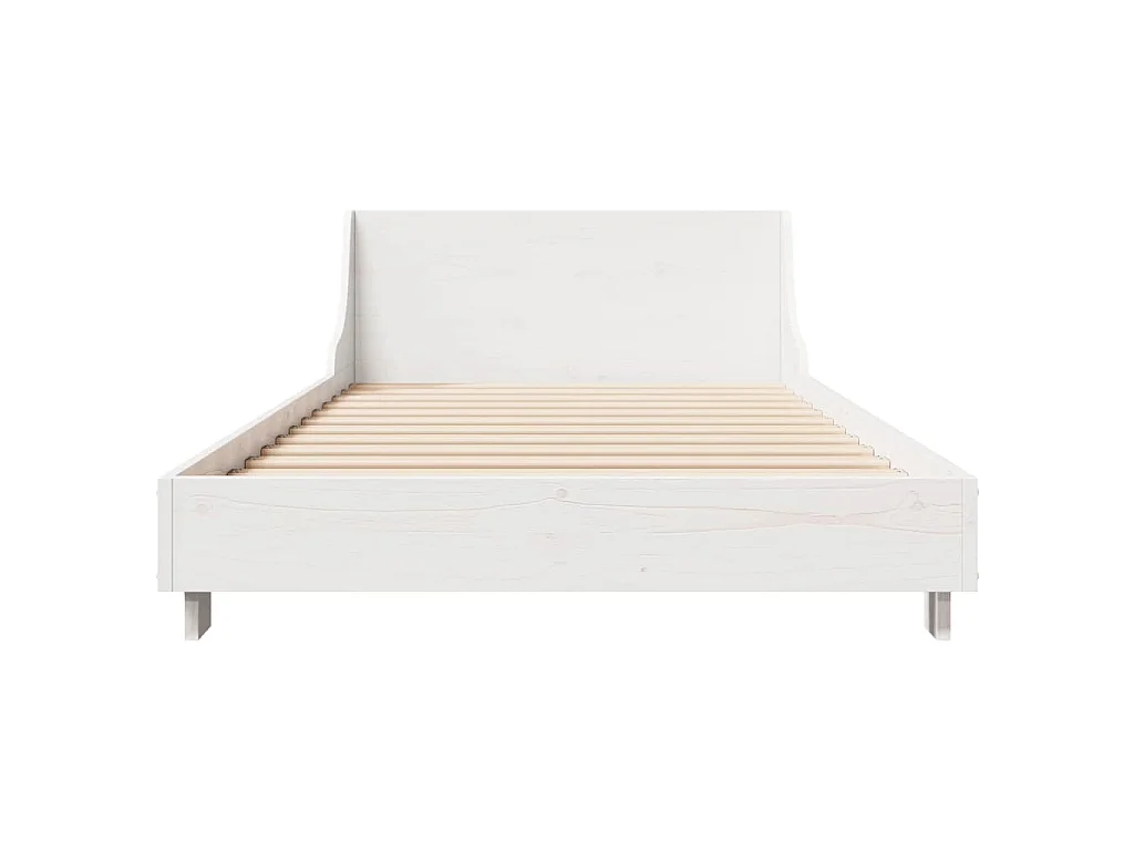 Letto senza Materasso Bianco 75x190 in Legno Massello di Pino