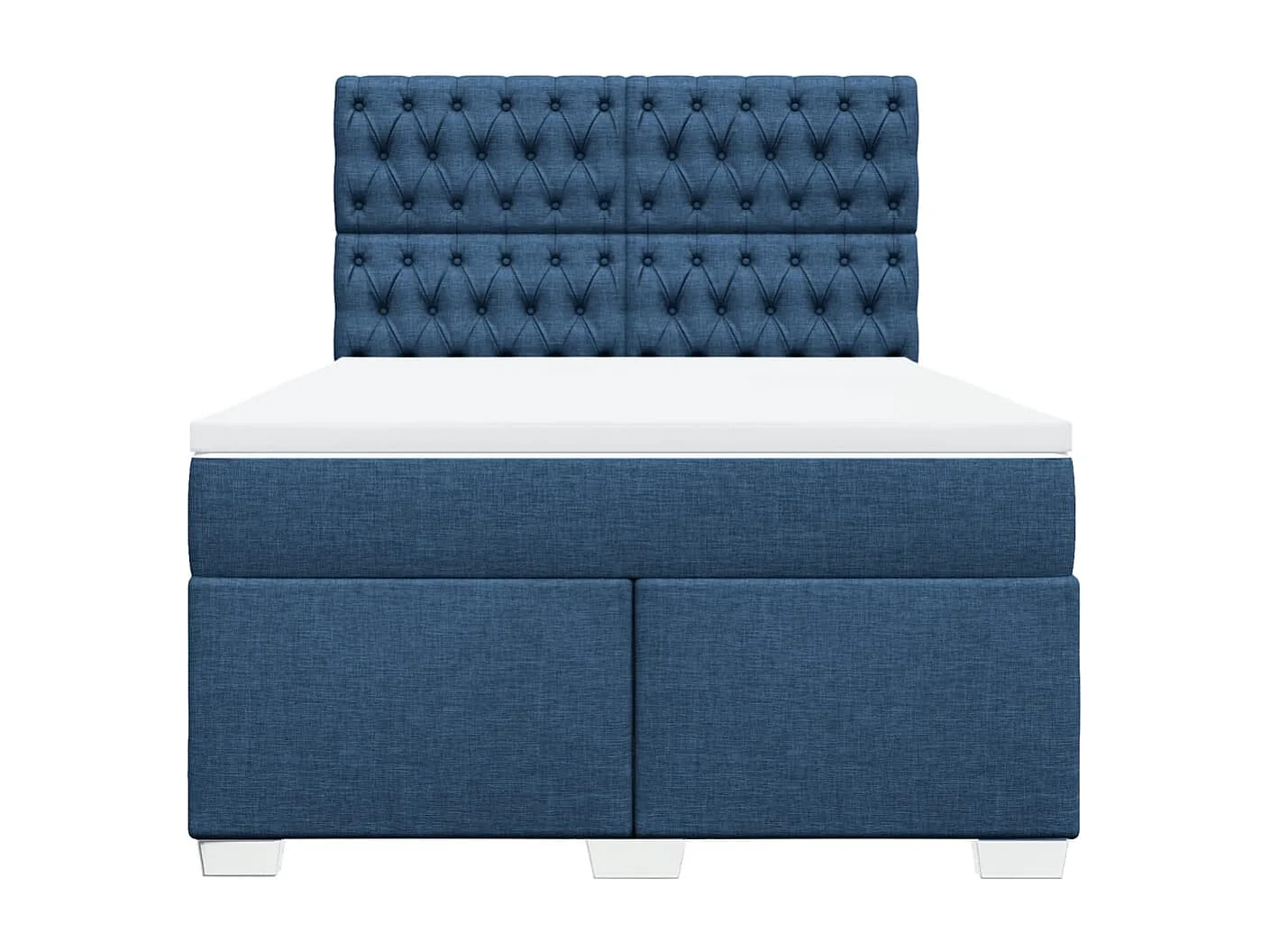 Boxspring met matras stof blauw 140x190 cm