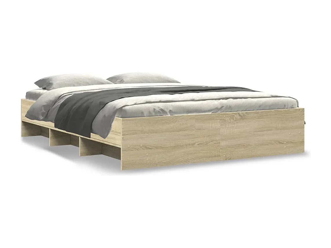 Cadre de lit sans matelas chêne sonoma 150x200 cm