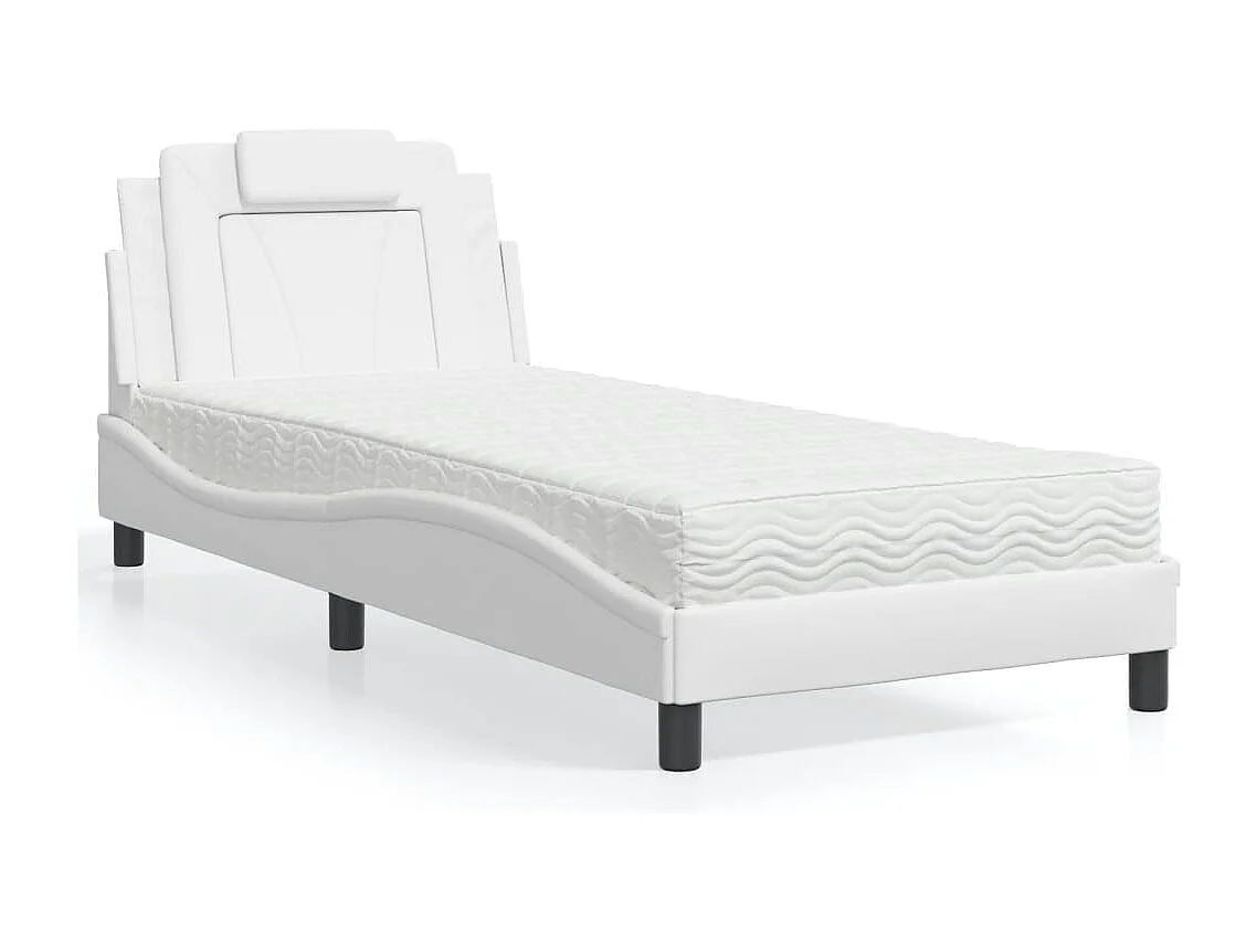 Lit Viana avec matelas blanc 80x200 cm similicuir