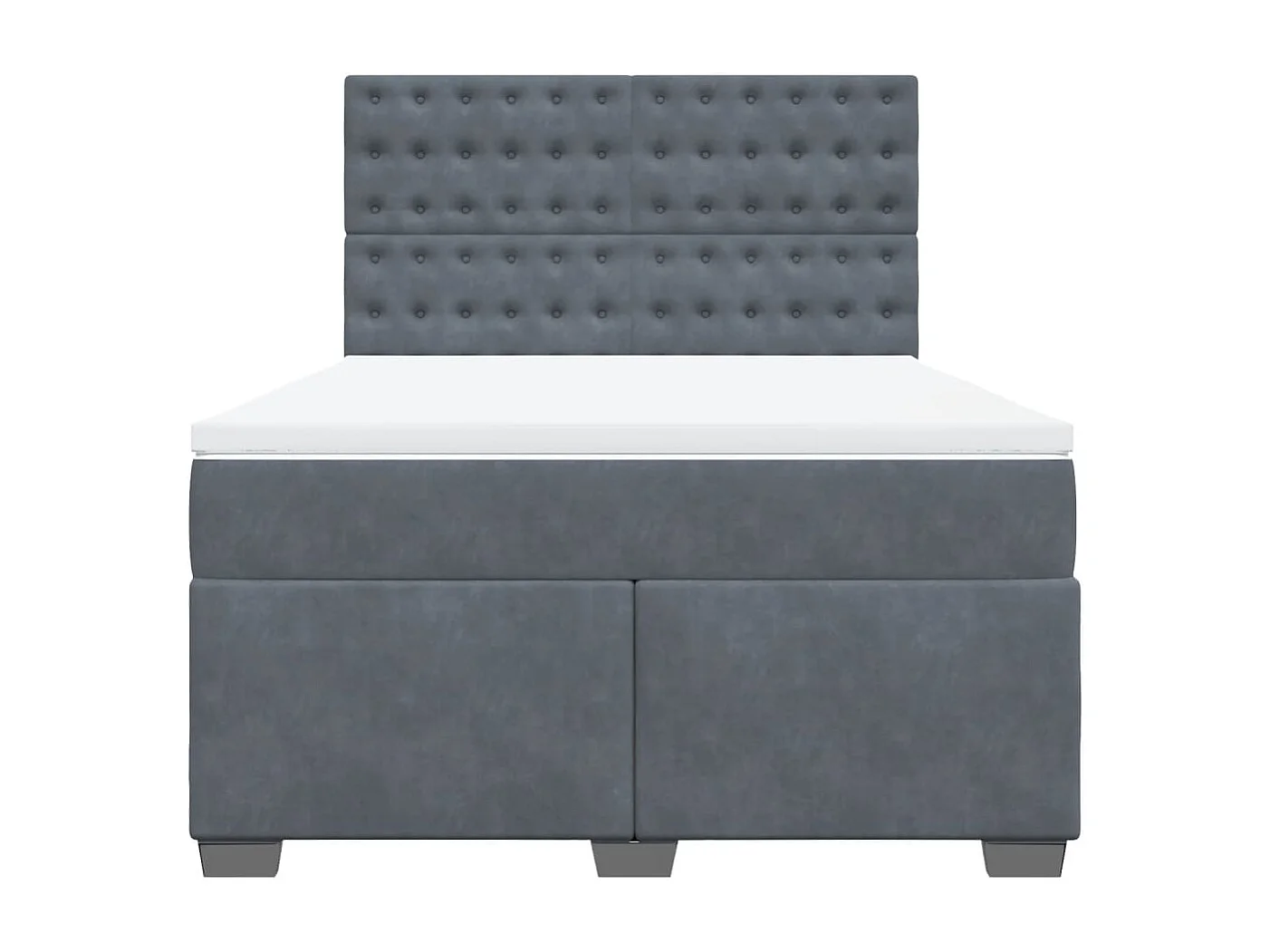 Boxspring met matras fluweel donkergrijs 160x200 cm