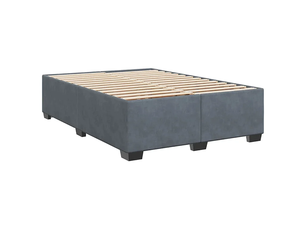 Boxspring met matras fluweel donkergrijs 160x200 cm