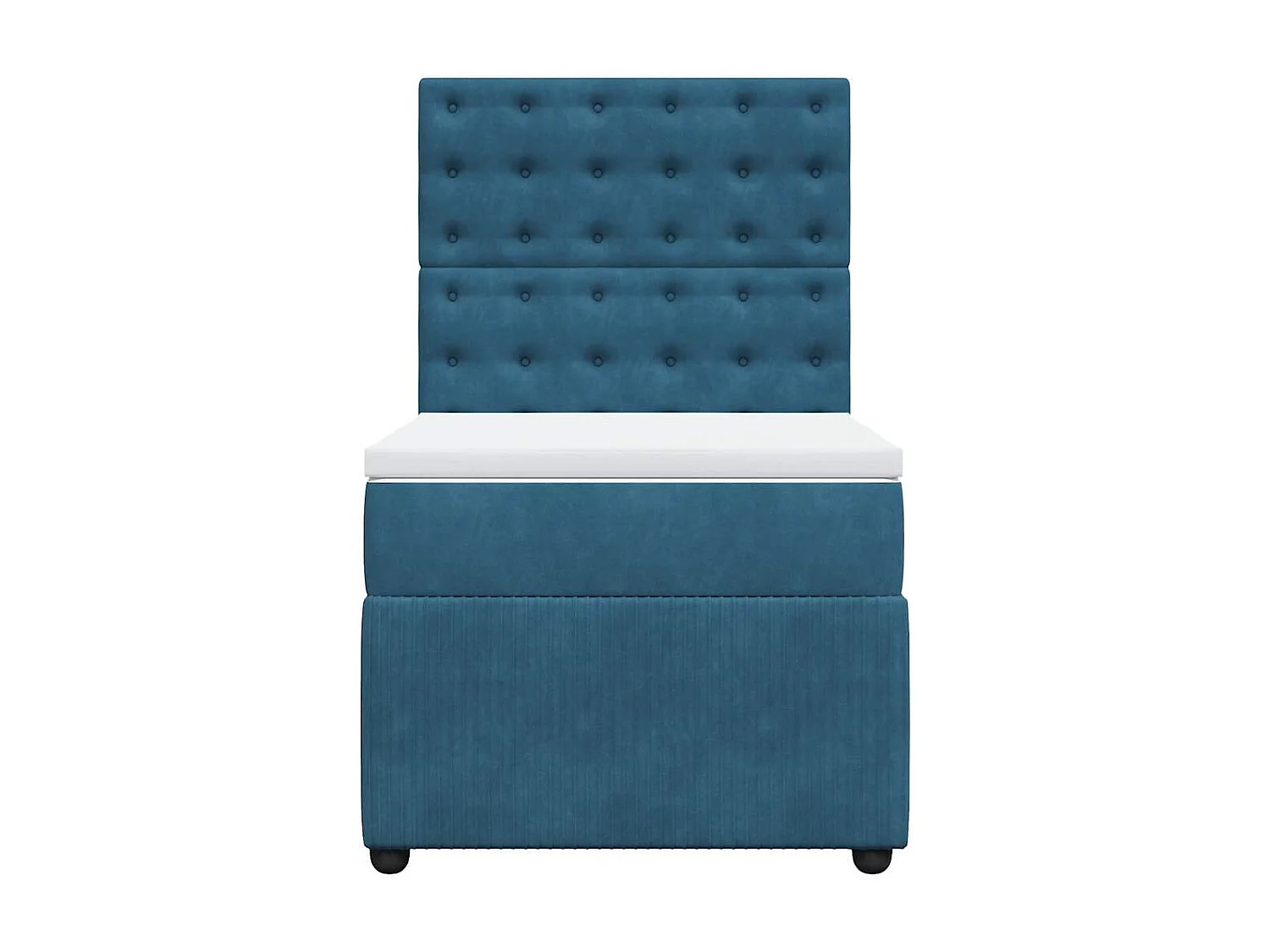 Giroletto a Molle con Materasso Blu Scuro 90x190 cm in Velluto