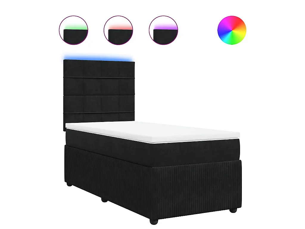 Boxspring met matras fluweel zwart 100x200 cm
