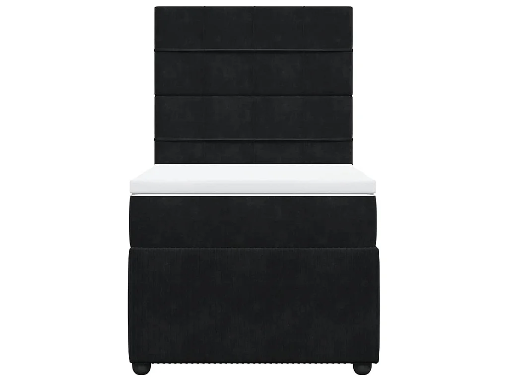 Boxspring met matras fluweel zwart 100x200 cm