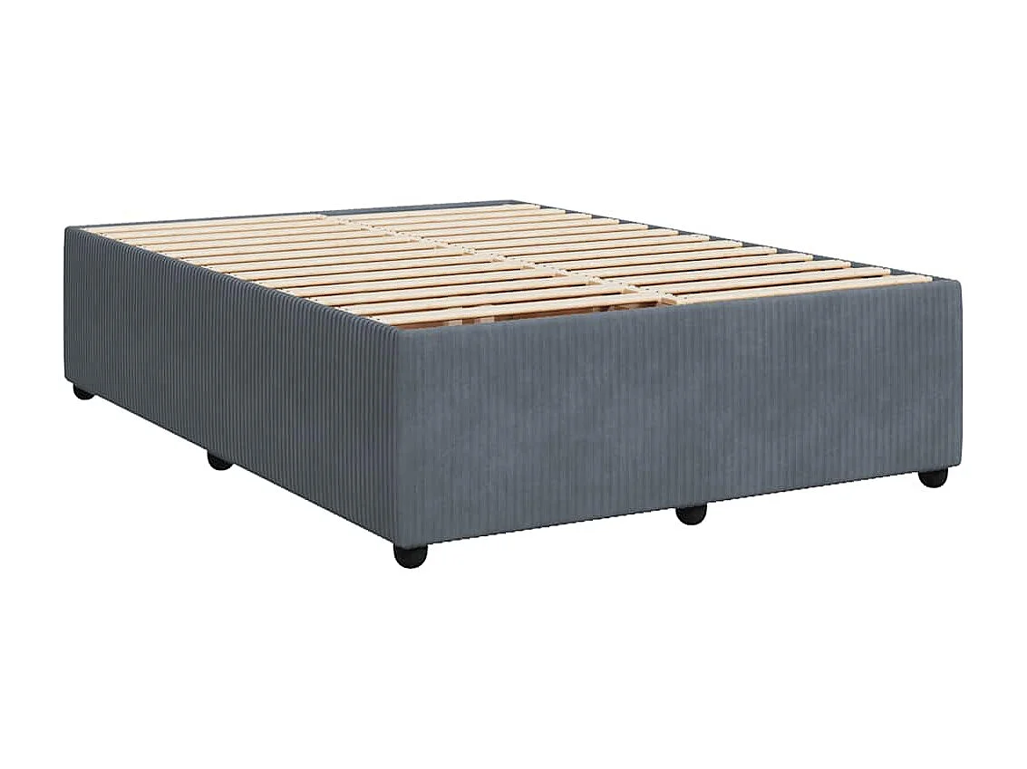 Sommier à lattes de lit et matelas Gris foncé 160x200cm Velours