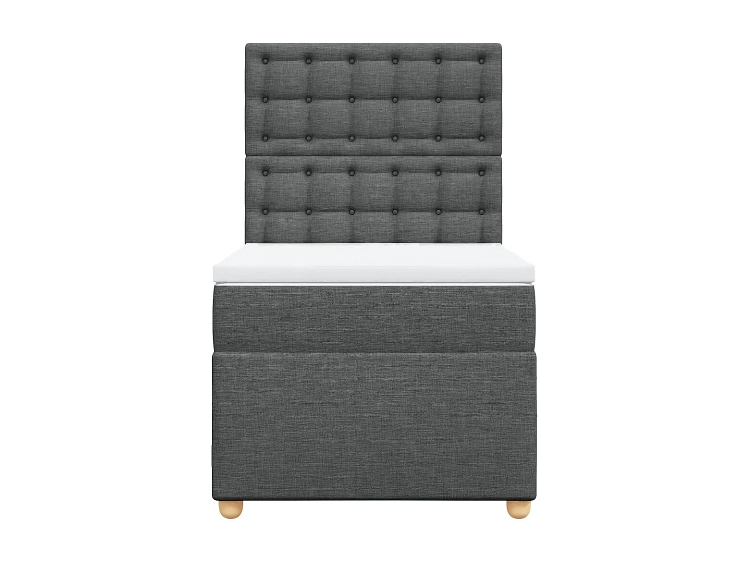 Sommier à lattes de lit et matelas Gris foncé 90x190 cm Tissu