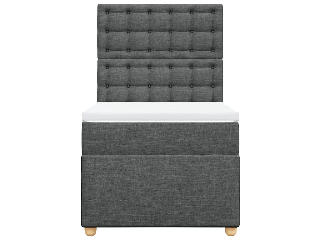 Boxspring met matras stof donkergrijs 90x190 cm