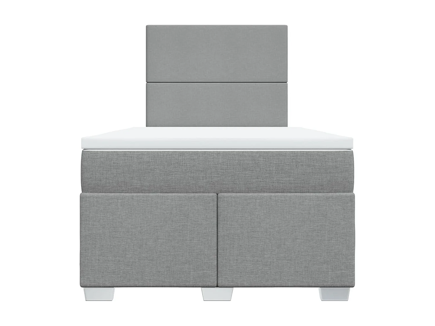 Cama box spring con colchón tela gris claro 120x200 cm