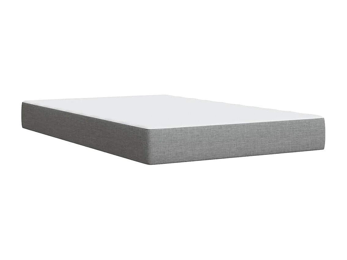 Cama box spring con colchón tela gris claro 120x200 cm