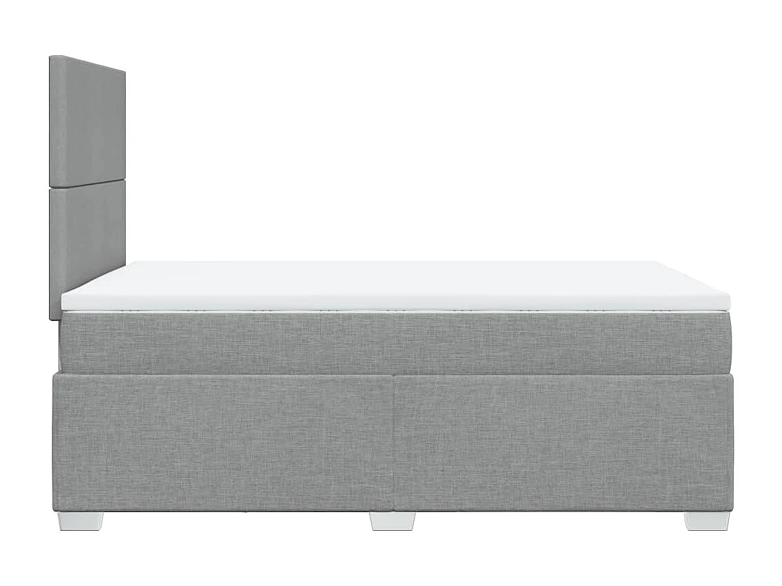 Cama box spring con colchón tela gris claro 120x200 cm
