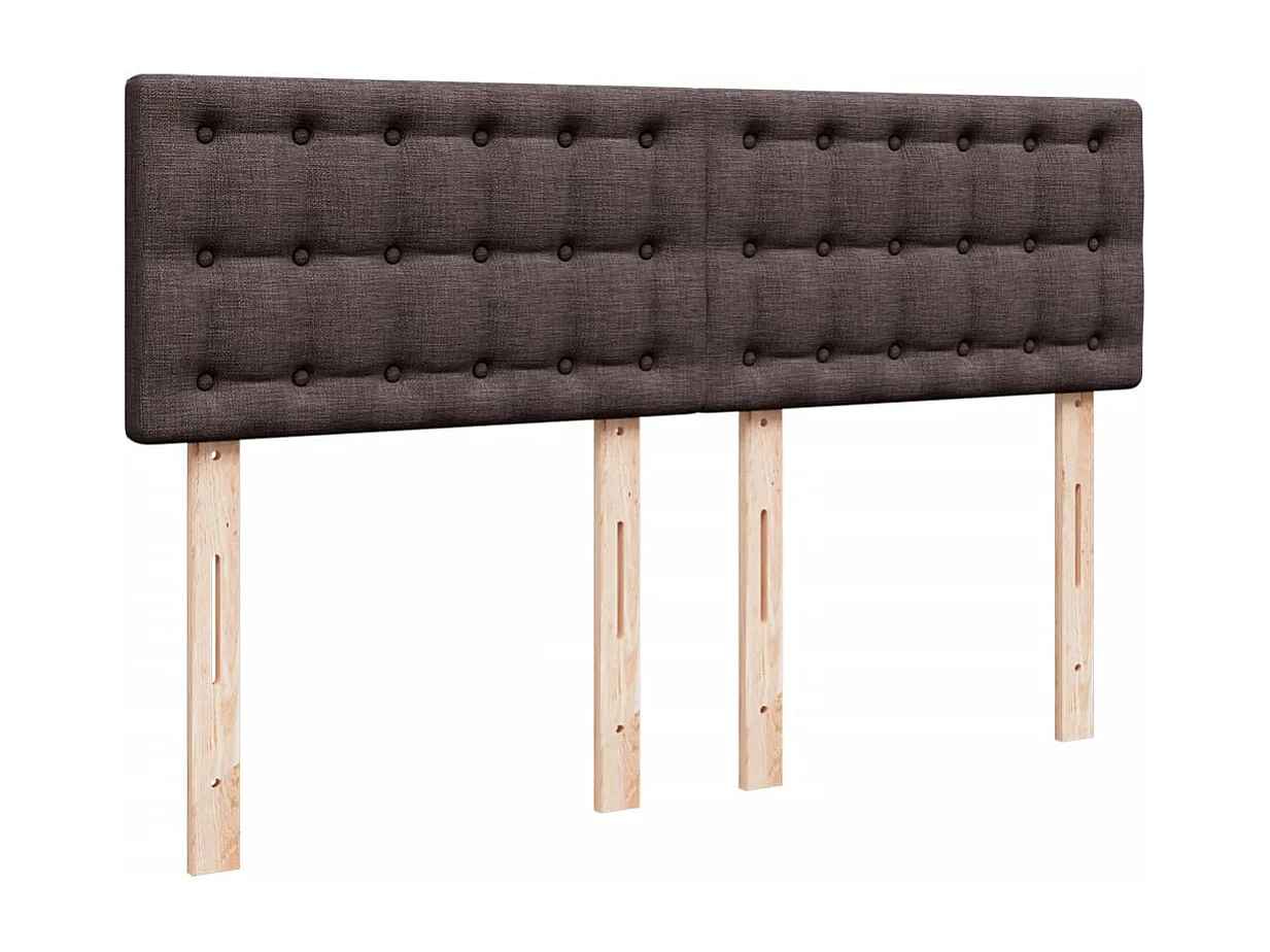 Cama box spring con colchón tela marrón oscuro 140x200 cm